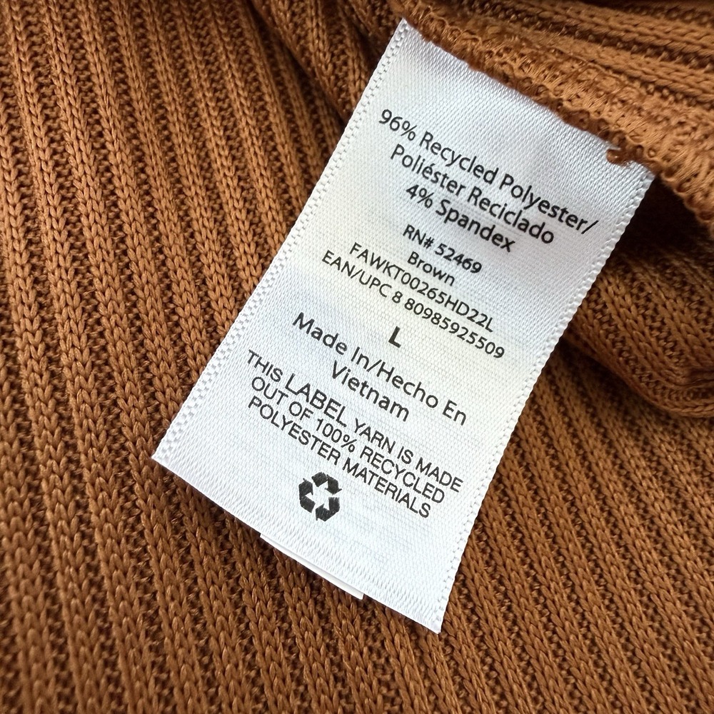 NEW Free Assembly Collared Cardigan L Brown Ribbed Gold Buttons - Picture 4 of 7